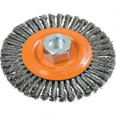 WALTER Surface Technologies - 4-1/2" OD, 5/8-11 Arbor Hole, Stringer Bead Steel Wheel Brush - 3/16" Face Width, 0.02" Filament Diam, 15,000 RPM - Makers Industrial Supply