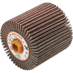 WALTER Surface Technologies - 4-1/4" Diam 120 Grit Aluminum Oxide Unmounted Flap Wheel - 5/8-11 Threaded Hole, 4" Wide, Coated, Grade Fine, 3,800 Max RPM - Makers Industrial Supply