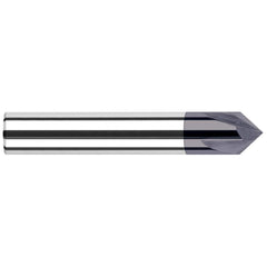 Harvey Tool - 3/8" Diam 82°/98° 2-Flute Single End Solid Carbide Chamfer Mill - Exact Industrial Supply