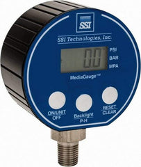 SSI Technologies - 3" Dial, 1/4 Thread, 0-15 Scale Range, Pressure Gauge - Lower Connection Mount, Accurate to 0.0025% of Scale - Makers Industrial Supply