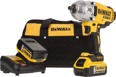 DeWALT - 1/2" Drive 20 Volt Mid-Handle Cordless Impact Wrench & Ratchet - 1,900 RPM, 0 to 2,400 BPM, 700 Ft/Lb Torque, 2 Lithium-Ion Batteries Included - Makers Industrial Supply