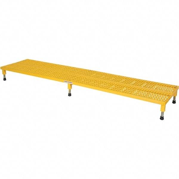 Vestil - 5" High x 24" Wide x 96" Deep, Yellow Step Stand - Steel, 500 Lb Capacity - Makers Industrial Supply