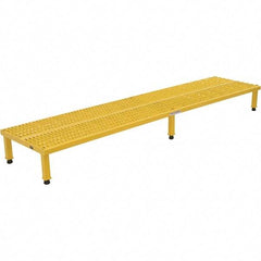 Vestil - 9" High x 24" Wide x 96" Deep, Yellow Step Stand - Steel, 500 Lb Capacity - Makers Industrial Supply