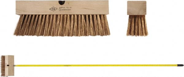 Ampco - 12" General Purpose Phosphor Bronze Push Broom - 2-1/2" Bristle Length, Wood Block, Threaded Handle Connection, Handle Sold Separately - Makers Industrial Supply