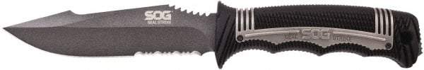 SOG Specialty Knives - 4-29/32" Long Blade, AUS-8 Stainless Steel, Partially Serrated, Fixed Blade Knife - 9.6" OAL, Includes Hard Molded Nylon Sheath - Makers Industrial Supply