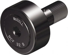 McGill - 90mm Roller Diam x 35mm Width, 30mm Stud Diam x 63mm Length, Crowned Sealed Stud Cam Follower with Hex - Steel, 32mm Thread Length, M30x1.5 Thread, 100mm OAL, 14,420 Lb Dynamic Cap, 22,999 Lb Static Cap - Makers Industrial Supply