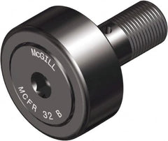 McGill - 62mm Roller Diam x 29mm Width, 24mm Stud Diam x 50mm Length, Crowned Sealed Stud Cam Follower with Hex - Steel, 25mm Thread Length, M24x1.5 Thread, 80mm OAL, 5,931 Lb Dynamic Cap, 10,409 Lb Static Cap - Makers Industrial Supply