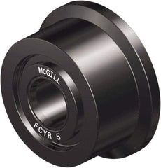 McGill - 1-1/8" Bore, 3-1/2" Roller Diam x 2" Roller Width, Steel Flanged Yoke Roller - 14,300 Lb Dynamic Load Capacity, 2.06" Overall Width - Makers Industrial Supply