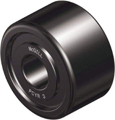 McGill - 1-1/8" Bore, 3-1/2" Roller Diam x 2" Roller Width, Steel Plain Yoke Roller - 14,300 Lb Dynamic Load Capacity, 2.06" Overall Width - Makers Industrial Supply