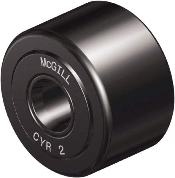 McGill - 1/4" Bore, 7/8" Roller Diam x 1/2" Roller Width, Steel Yoke Cam Follower - 1,660 Lb Dynamic Load Capacity, 9/16" Overall Width - Makers Industrial Supply