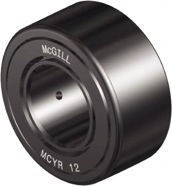 McGill - 8mm Bore, 24mm Roller Diam x 14mm Width, Steel Crowned Sealed Yoke Roller - 2,161 Lb Dynamic Load Capacity, 15mm Overall Width - Makers Industrial Supply