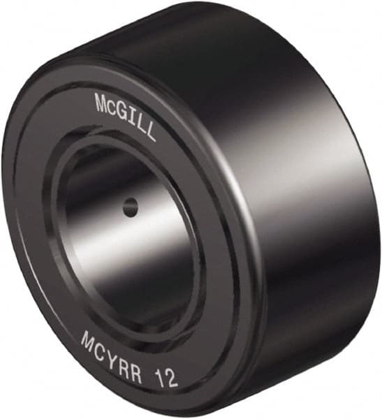 McGill - 40mm Bore, 80mm Roller Diam x 35mm Width, Steel Crowned Sealed Yoke Roller - 9,326 Lb Dynamic Load Capacity, 32mm Overall Width - Makers Industrial Supply