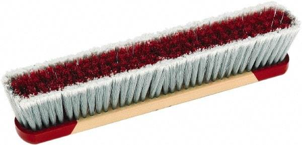 Harper Brush - 18" Medium Duty Synthetic Push Broom - 3" Bristle Length, Wood Block, Bolt-On Handle Connection, Handle Sold Separately - Makers Industrial Supply