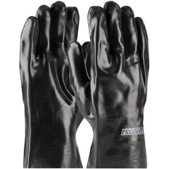 ‎58-8020 Coated Supported Gloves - ProCoat - Supported PVC - Interlock Lined - Black - Smooth Finish - 10 Inch - Exact Industrial Supply