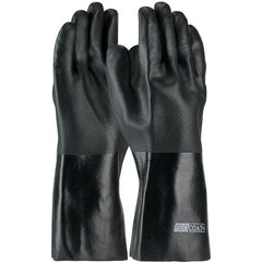 ‎58-8040DD Coated Supported Gloves - ProCoat - Supported PVC - Jersey Lined - Black - Rough Acid Fnsh - 14 Inch - Exact Industrial Supply