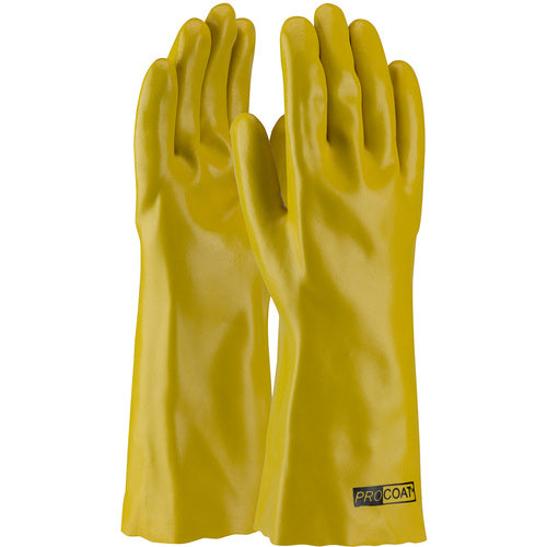 ‎58-8040Y Coated Supported Gloves - ProCoat - Supported PVC - Jersey Lined - Yellow - Smooth Finish - 14 Inch - Exact Industrial Supply