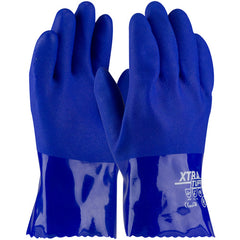 ‎58-8655/XL Coated Supported Gloves - XtraTuff - Oil Resistant Supported PVC - Blue - Rough Coated - 10 Inch - Exact Industrial Supply