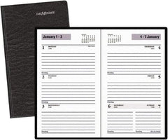 DayMinder - 52 Sheet, 3-1/2 x 6-3/16", Weekly Planner - Black - Makers Industrial Supply