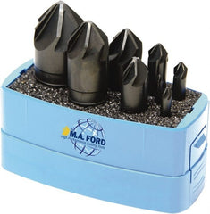 M.A. Ford - 8 Piece, 1/8 to 1" Head Diam, 100° Included Angle, Single End Countersink Set - Makers Industrial Supply