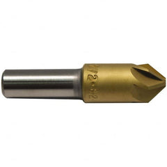 M.A. Ford - 1/2" Head Diam, 3/8" Shank Diam, 6 Flute 120° High Speed Steel Countersink - TiN Finish, 2" OAL - Makers Industrial Supply