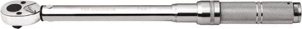 Paramount - 3/8" Drive Micrometer Type Ratchet Head Torque Wrench - 4.5 N/m to 23 N/m Torque, 11-21/32" OAL, 1 In/Lb Graduation - Makers Industrial Supply