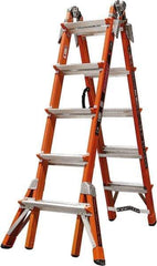 Little Giant Ladder - 18 Steps, 18' High, Type IA Rating, Fiberglass Multi-Use Ladder - 300 Lb Load Capacity, 29" Base Width - Makers Industrial Supply