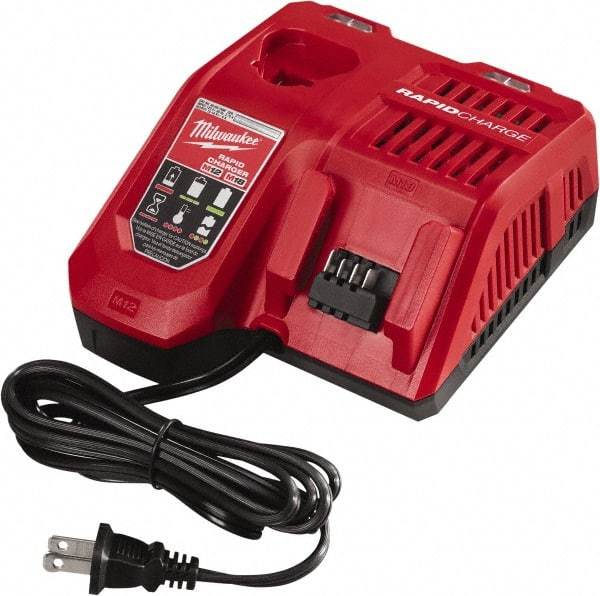 Milwaukee Tool - 18 & 12 Volt, Lithium-Ion Power Tool Charger - AC Wall Outlet Power Source - Makers Industrial Supply