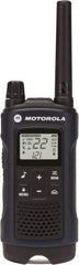 Motorola - 35 Mile Range, 22 Channel, 1.5 Watt, Series T400, Recreational Two Way Radio - FRS/GMRS Band, 462.55 to 467.7125 Hz, AA & NiMH Battery, 10 NiMH & 26 AA hr Life, 7.54" High x 2.26" Wide x 1.37" Deep, Scanning, Low Battery Alerts - Makers Industrial Supply