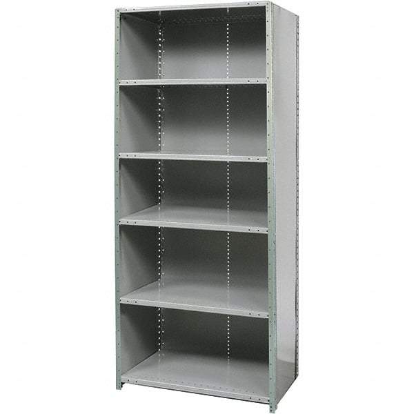 Hallowell - 6 Shelf, 900 Lb. Capacity, Free Standing Closed Shelving - 48 Inch Wide x 18 Inch Deep x 87 Inch High, Gray - Makers Industrial Supply