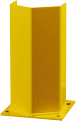 Hallowell - 12" High, Yellow Steel Post Protector - 7" Wide x 7" Long Mounting Plate, 9 Lb - Makers Industrial Supply