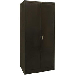 Hallowell - 4 Shelf Locking Storage Cabinet - Steel, 36" Wide x 18" Deep x 78" High, Black - Makers Industrial Supply