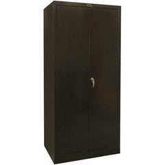 Hallowell - 4 Shelf Locking Storage Cabinet - Steel, 48" Wide x 24" Deep x 72" High, Black - Makers Industrial Supply