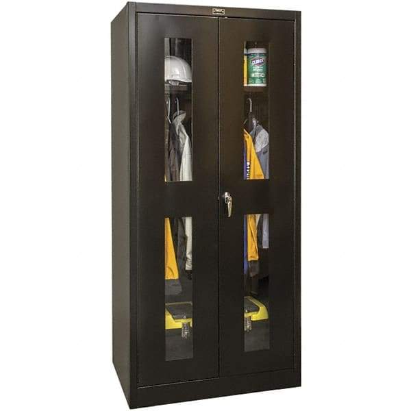 Hallowell - 1 Shelf Wardrobe Storage Cabinet - Steel, 48" Wide x 18" Deep x 72" High, Black - Makers Industrial Supply