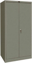 Hallowell - 4 Shelf Locking Storage Cabinet - Steel, 36" Wide x 24" Deep x 72" High, Gray - Makers Industrial Supply