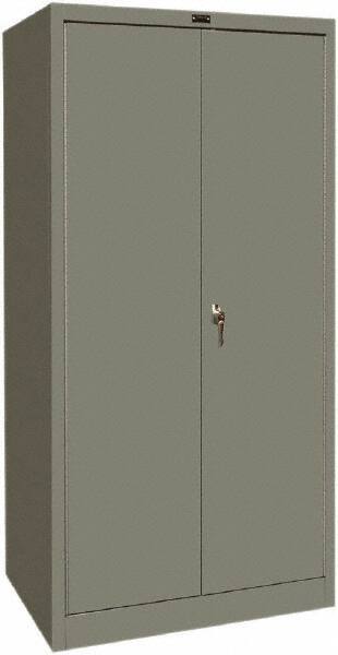 Hallowell - 4 Shelf Combination Storage Cabinet - Steel, 36" Wide x 24" Deep x 72" High, Gray - Makers Industrial Supply