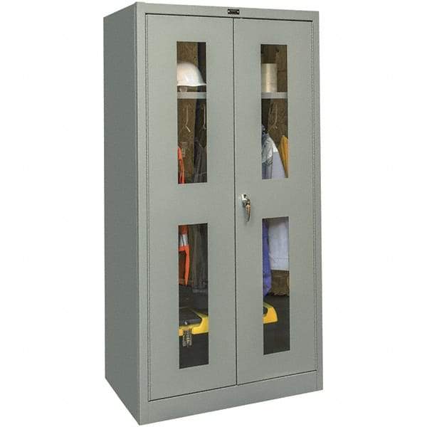 Hallowell - 1 Shelf Wardrobe Storage Cabinet - Steel, 36" Wide x 18" Deep x 72" High, Gray - Makers Industrial Supply