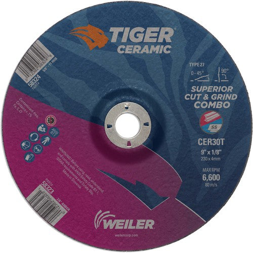 9X1/8 TIGER CERAMIC T27 COMBO WHL - Makers Industrial Supply