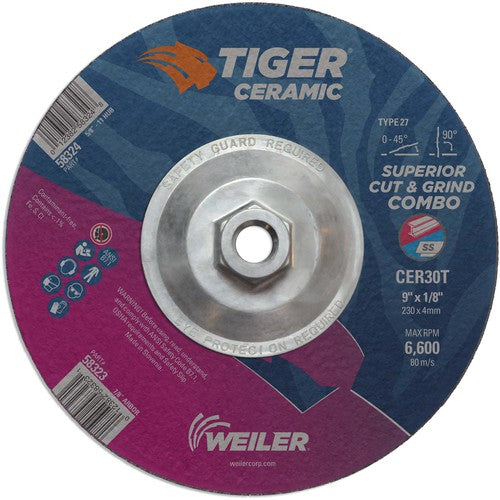 9X1/8 TIGER CERAMIC T27 COMBO WHL - Makers Industrial Supply