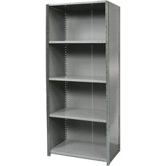 Hallowell - 5 Shelf, 800 Lb. Capacity, Free Standing Closed Shelving - 36 Inch Wide x 18 Inch Deep x 87 Inch High, Gray - Makers Industrial Supply