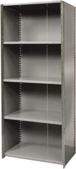 Hallowell - 5 Shelf, 800 Lb. Capacity, Free Standing Closed Shelving - 36 Inch Wide x 24 Inch Deep x 87 Inch High, Gray - Makers Industrial Supply