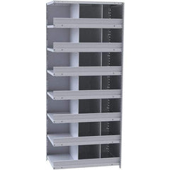 Hallowell - 21 Bin Closed Industrial Bin Shelving - 36 Inch Overall Width x 18 Inch Overall Depth x 87 Inch Overall Height, Gray Metal Bins - Makers Industrial Supply