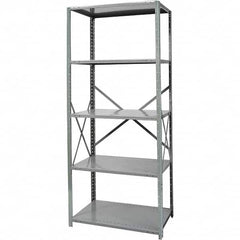 Hallowell - 5 Shelf Starter Extra Heavy-Duty Open Steel Shelving - 900 Lb Capacity, 48" Wide x 87" High x 18" Deep, Gray - Makers Industrial Supply