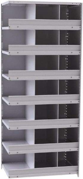 Hallowell - 21 Bin Closed Industrial Bin Shelving - 36 Inch Overall Width x 24 Inch Overall Depth x 87 Inch Overall Height, Gray Metal Bins - Makers Industrial Supply