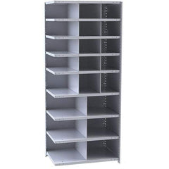 Hallowell - 21 Bin Closed Industrial Bin Shelving - 36 Inch Overall Width x 12 Inch Overall Depth x 87 Inch Overall Height, Gray Metal Bins - Makers Industrial Supply