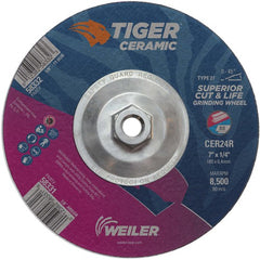 7X1/4 TIGER CERAMIC T27 GRIND WHL - Makers Industrial Supply