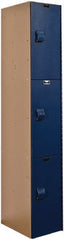 Hallowell - 3 Door, 3 Tier, Solid Plastic Locker - Makers Industrial Supply