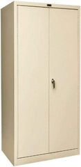 Hallowell - 1 Shelf Wardrobe Storage Cabinet - Steel, 36" Wide x 24" Deep x 78" High, Tan - Makers Industrial Supply