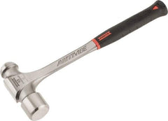 Proto - 3 Lb Head Steel Ball Pein Hammer - 15-3/4" Steel Handle with Grip, 1.93" Face Diam, 15-3/4" OAL, AntiVibe, Molded Textured Rubber Grip - Makers Industrial Supply