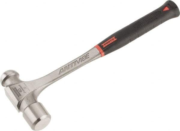 Proto - 2-1/2 Lb Head Steel Ball Pein Hammer - 15.24" Steel Handle with Grip, 1.72" Face Diam, 15-1/4" OAL, AntiVibe, Molded Textured Rubber Grip - Makers Industrial Supply