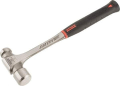 Proto - 2 Lb Head Steel Ball Pein Hammer - 14-3/4" Steel Handle with Grip, 1.61" Face Diam, 14-3/4" OAL, AntiVibe, Molded Textured Rubber Grip - Makers Industrial Supply